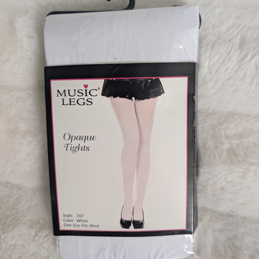 Music Legs White Shorts with Opaque Finish
